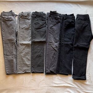 Lot of 6 - boys size 6 Grey and Black Denim Pants